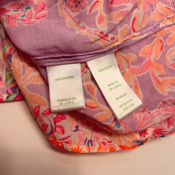 Lilly Pulitzer Bright Multicolor Floral Boho Off-Shoulder Tank Top Size XS - Picture 3 of 9